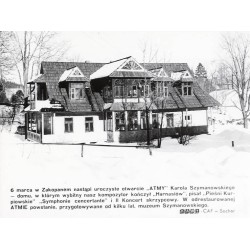 "6 marca w Zakopanem nastąpi uroczyste otwarcie "ATMY" Karola Szymanowskiego [...] W odrestaurowanej ATMIE powstanie, przygotowy