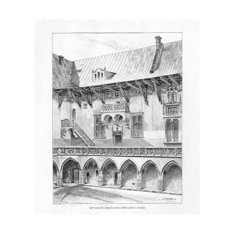 "Hofraum der Jagiellonischen Bibliothek in Krakau."