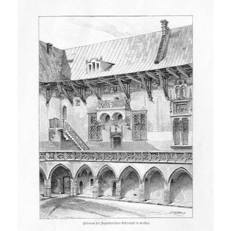 "Hofraum der Jagiellonischen Bibliothek in Krakau."