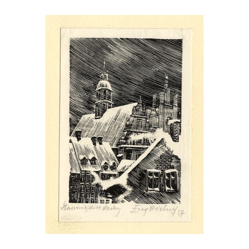 Warszawa. Katedra / "Staromiejskie dachy. Eug Pichell 57"