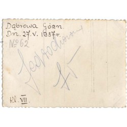 Defilada harcerska 1937 / "Dąbrowa Górn. Dn. 27.V.1937r. [...] Kl. VII."