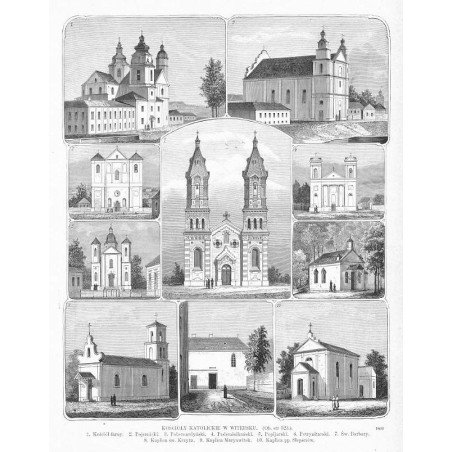 Kościoły katolickie w Witebsku / "KOŚCIOŁY KATOLICKIE W WITEBSKU. [...] 1. Kościół farny. 2. Pojezuicki. 3. Pobernardyński. 4. P