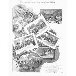 "Żywe obrazy wystawione w d. 21-ym b. m., w Teatrze Wielkim. 1) "Wiosenka," układu J. Ryszkiewicza. 2) "Sobótka," układu M. Kota