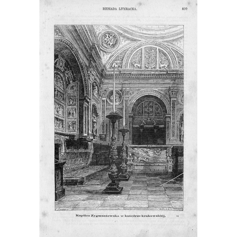 "Kaplica Zygmuntowska w katedrze krakowskiéj."