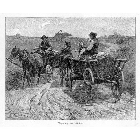 "Wagenfahrt im Sommer."