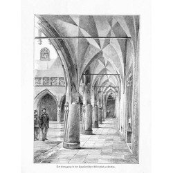"Der Kreuzgang in der Jagiellonischen Bibliothek zu Krakau."