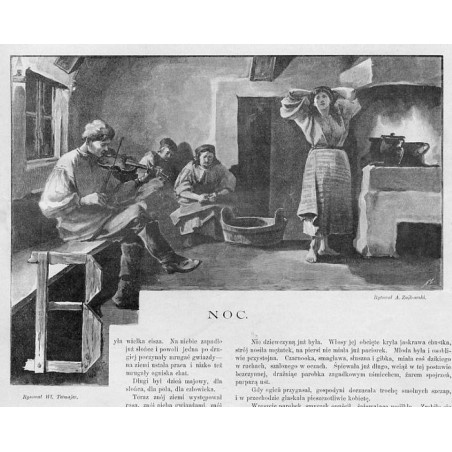 "NOC. Rysował Wł. Tetmajer. Rytował A. Zajkowski."