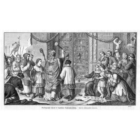 "Poświęcenie drzwi w katedrze Gnieźnieńskiéj. Karton Aleksandra Lessera. (2849)"
