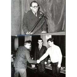 Zestaw 14 fotografii z uroczystości i oficjalnych spotkań na Politechnice Śląskiej w Gliwicach