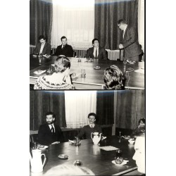 Zestaw 14 fotografii z uroczystości i oficjalnych spotkań na Politechnice Śląskiej w Gliwicach