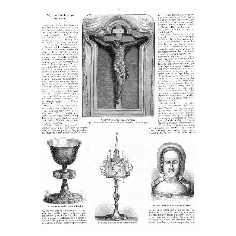 "Zabytki w kościele farnym stopnickim. [1] Chrystus Pan na krzyżu. Kopia rzeźby pomieszczonéj w wielkim ołtarzu kościoła farnego