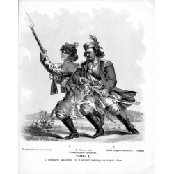 "Tablica 14. 1. Grenadyer Krakowski. 2. Włościanin posunięty na stopień oficera."