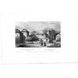 "Maison de Kopernik a Frauenbourg. Dom Kopernika we Frauenburgu. w którym umarł w r. 1543 odzwiedzany przez Napoleona r. 1802" /