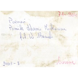 "Poznań. Pomnik Adama Mickiewicza fot. W. Stasiak 71-904 24015-8 barwne"