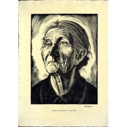 16 "Staruszka z Beskidu Śląskiego - drzeworyt (1943)"