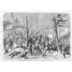"La brigade du commandant Lambrowski enléve un canon aux Russes prés de Nowogrodeck (D'apres le croquis de M. Auclair (Carauli)"