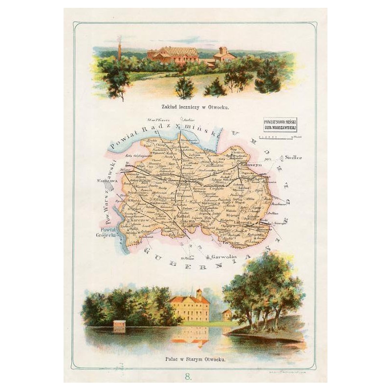 "8. POWIAT NOWO-MIŃSKI GUB. WARSZAWSKIEJ Zakład lecznicy w Otwocku. Pałac w Starym Otwocku."