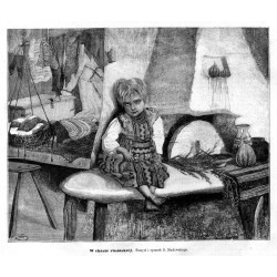 "W chacie rusińskiéj. Pomysł i rysunek S. Masłowskiego."