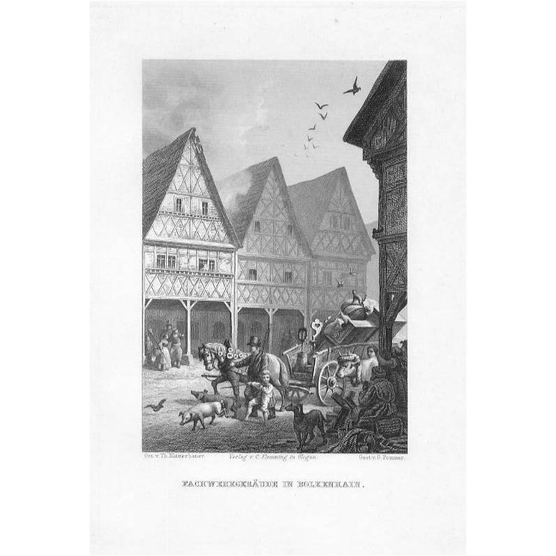 Fachwerkgebäude in Bolkenhain / "FACHWERKGEBÄUDE IN BOLKENHAIN."