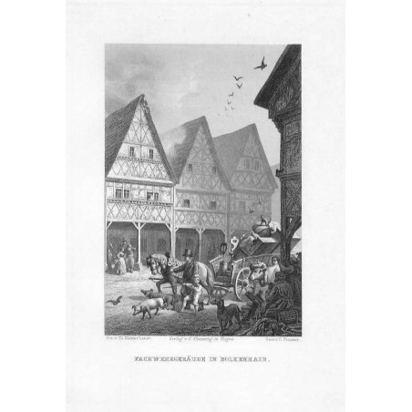 Fachwerkgebäude in Bolkenhain / "FACHWERKGEBÄUDE IN BOLKENHAIN."