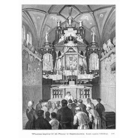 "Wnętrze kaplicy N.M. Panny w Częstochowie. Rysunek oryginalny Podbielskiego. (1119)"