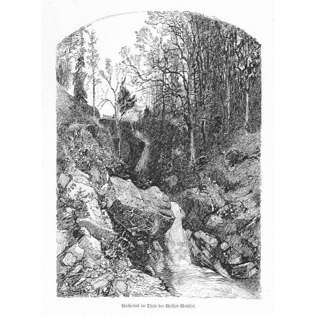 "Wasserfall im Thale der Weissen Weichsel."