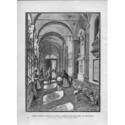 "Kurytarz w Ospedale di S-a Maria Nuova we Florencyi, z pomnikiem sławnego lekarza Polaka z XVI wieku, Barskiego. Rysował z natu