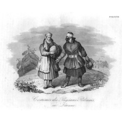 Typy chłopów polskich na Litwie / "Costumes des Paysans Polonais, en Litvanie."