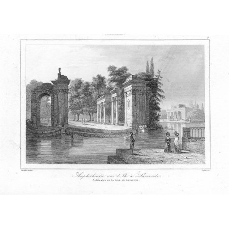 Warszawa. Łazienki, Amfiteatr / "[POLOGNE. POLONIA. 9] Amphithéâtre sur l'Ile à Lazienki."