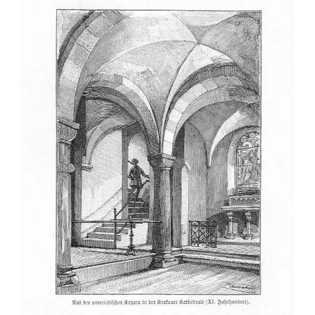 "Aus der unterirdischen Krypta in der Krakauer Kathedrale (XI. Jahrhundert)."
