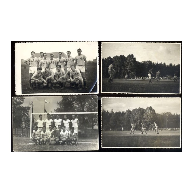 Zestaw 13 fotografii piłkarzy Łabędzkiego Towarzystwa Sportowego (ŁTS) w Łabędach