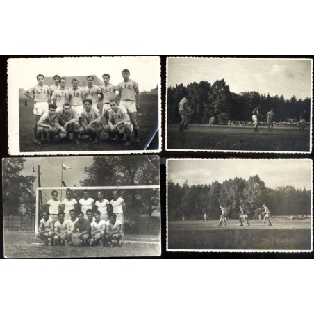 Zestaw 13 fotografii piłkarzy Łabędzkiego Towarzystwa Sportowego (ŁTS) w Łabędach