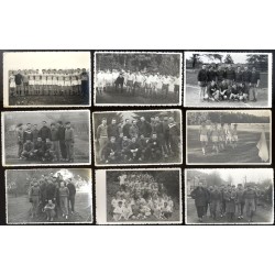 Zestaw 13 fotografii piłkarzy Łabędzkiego Towarzystwa Sportowego (ŁTS) w Łabędach