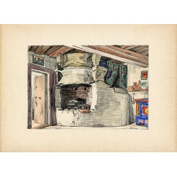 Tabl. 11. Z wnętrza izby chłopskiej z starej chaty w Biskupicach Ołobocznych, powiat ostrowski / "TABL. 11. Z WNĘTRZA IZBY CHŁOP