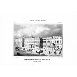 "Nº. 39. Palais Impérial d'hiver. COMMENCÉ EN 1754 PAR ORDRE D'ÉLISABETH. Incendié en 1838."