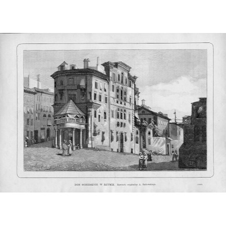 Dom Sobieskich w Rzymie / "DOM SOBIESKICH W RZYMIE. Rysunek oryginalny A. Badowskiego. (1623)"