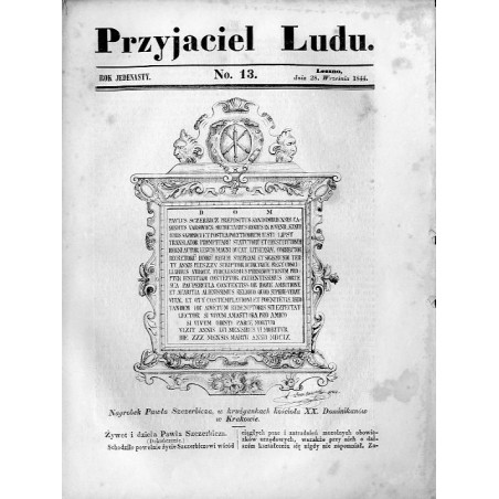 "Nagrobek Pawła Szczerbicza, w krużgankach kościoła XX. Dominikanów w Krakowie."