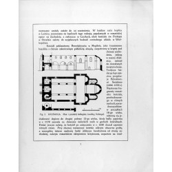 Fig. 2 Kruszwica / "Fig. 2. KRUŚWICA. Plan i przekrój kollegiaty (według Kohtego)."