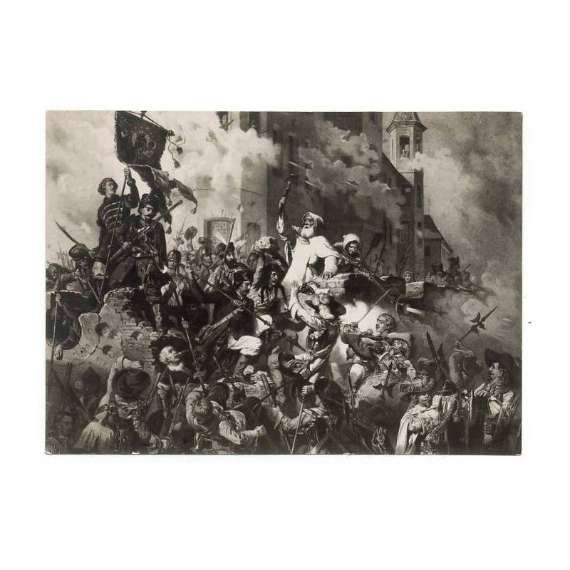 Fotografia obrazu ze zbiorów lwowskich "Obrona Jasnej Góry" Januarego Suchodolskiego