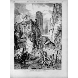 "Eine Hansestadt. Nach einer Zeichnung von G. Schönleber. Aus: "Jahrntarkt des Lebens" (Prämiengabe für die Abonnenten von "Uebe