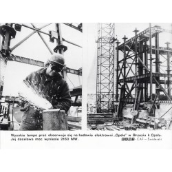 "Wysokie tempo prac obserwuje się na budowie elektrowni "Opole" w Brzeziu k. Opola. [...] KAW-CAF - Świderski"