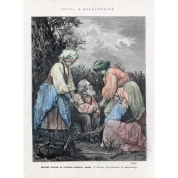 "Wiązanie ekonoma po związaniu ostatniego snopka. Z Albumu fotograficznego W. Rzewuskiego. (6032)"