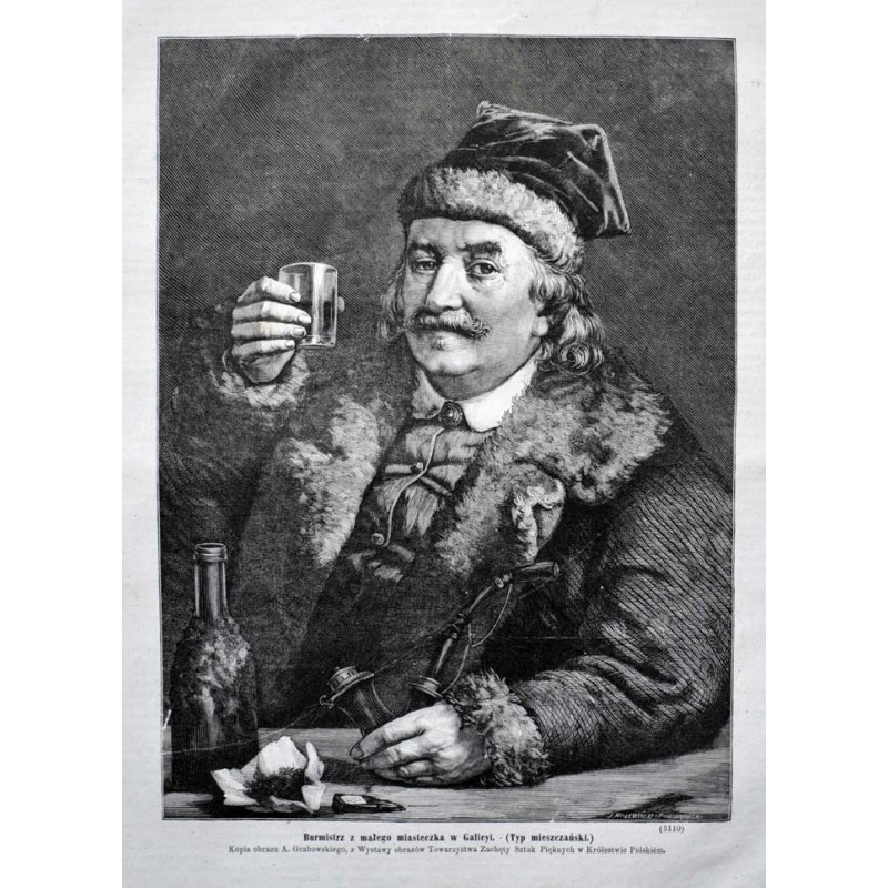 "Burmistrz z małego miasteczka w Galicyi. (Typ mieszczański.) Kopia obrazu A. Grabowskiego [...]. (5110)"