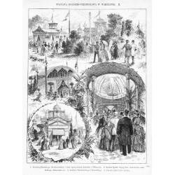 "WYSTAWA ROLNICZO-PRZEMYSŁOWA W WARSZAWIE. II. 1. Pawilony Rudzkiego, Krzykowskiego i kląb egzotycznych kwiatów z Wilanowa. 2. R