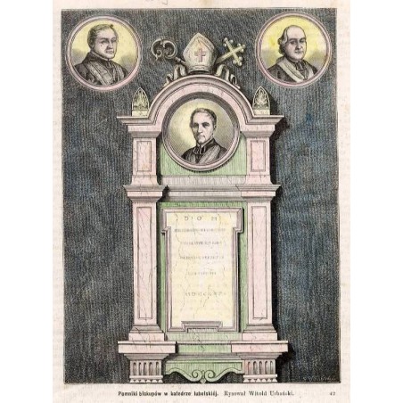 "Pomniki biskupów w katedrze lubelskiéj. Rysował Witold Urbański. 42"