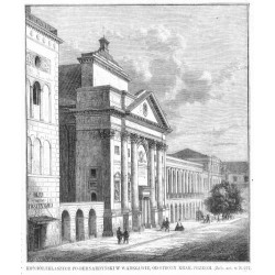 Kościół i klasztor pobernardyński w Warszawie, od strony Krakowskiego Przedmieścia / "KOŚCIÓŁ I KLASZTOR PO-BERNARDYŃSKI W WARSZ