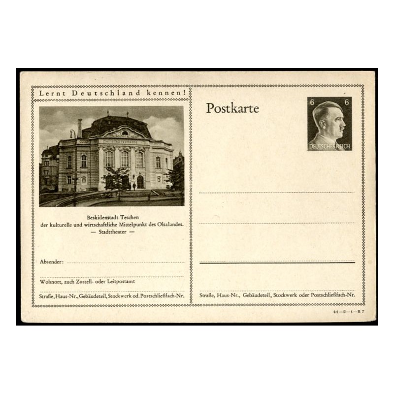 "Beskidenstadt Teschen der kulturelle und wirtschaftliche Mittelpunkt des Olsalandes. Stadttheater"
