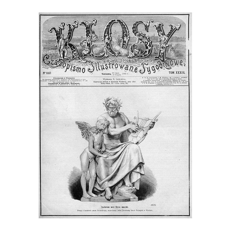 "Anakreon uczy Erosa muzyki. Posąg z kamienia przez Ratarskiego, nagrodzony przez Akademię Sztuk Pięknych w Wiedniu. (6028)"