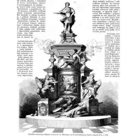 "Katafalk wzniesiony w Rzymie w kościele św. Klemensa, na obchód żałobny po śmierci Augusta II w r. 1733."
