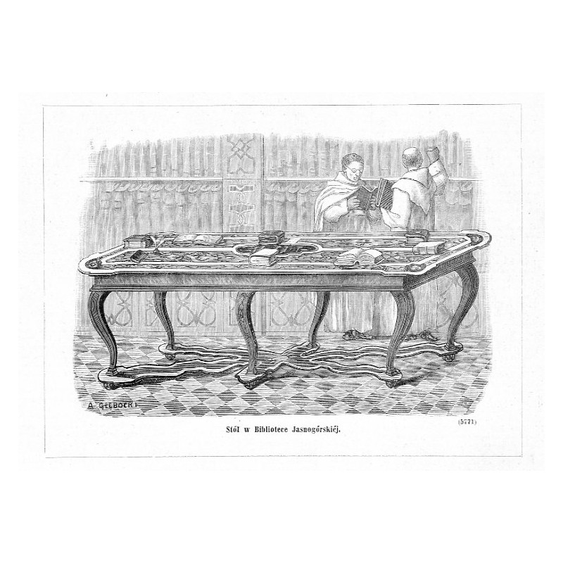 "Stół w Bibliotece Jasnogórskiéj. (5771)"